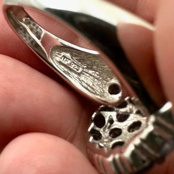 Chapel Zenray NF Womens Ring Sterling Silver Purple Tanzanite Cluster Size 9